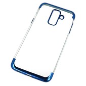 etui prze�roczyste etui silikonowe z ramk� Elegance niebieskie do SAMSUNG Galaxy A6+ 2018