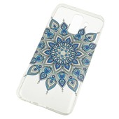 Pokrowiec etui silikonowe wz�r Kwiat Mandala niebieski do SAMSUNG Galaxy A6+ 2018