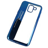 Pokrowiec etui silikonowe Electroplating niebieskie do SAMSUNG Galaxy J6