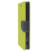 Pokrowiec etui z klapką na magnes Fancy Case limonkowo-granatowe PHILIPS Xenium V787 / 6