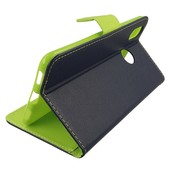 Pokrowiec etui z klapką na magnes Fancy Case granatowo-limonkowe Xiaomi Mi Max 3 / 4