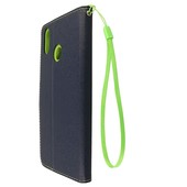 Pokrowiec etui z klapką na magnes Fancy Case granatowo-limonkowe Xiaomi Mi Max 3 / 8
