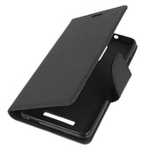 Pokrowiec etui z klapk na magnes Fancy Case czarne do Xiaomi Redmi Note 3 Pro