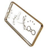Pokrowiec etui silikonowe Diamond Ważki złote Xiaomi Redmi Note 4X / 4