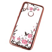 etui na ty� etui silikonowe Diamond Kwiaty r�owe do Xiaomi Redmi 7