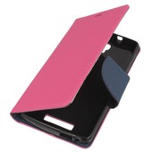 Pokrowiec etui z klapk na magnes Fancy Case rowo-granatowe do ZTE Blade L5