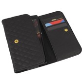 Pokrowiec etui portfel pikowane czarne do Lenovo A328
