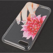 Pokrowiec etui żelowe Diamenciki Kwiat różowy APPLE iPhone 7 / 2