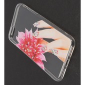 Pokrowiec etui żelowe Diamenciki Kwiat różowy APPLE iPhone 7 / 5