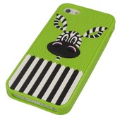 Pokrowiec etui silikonowe 3D Zebra 2 zielona do APPLE iPhone 5