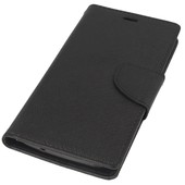 Pokrowiec etui z klapk� na magnes Fancy Case czarne do HUAWEI Ascend Y625