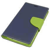 Pokrowiec etui z klapk� na magnes Fancy Case granatowo-limonkowe do HUAWEI Ascend Y625