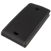 Pokrowiec z klapką na magnes Prestige Slim Flexi czarny Microsoft Lumia 430 Dual SIM / 4