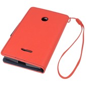 Pokrowiec etui z klapką na magnes Fancy Case czerwono-granatowe Microsoft Lumia 435 Dual SIM / 3