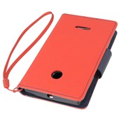 Pokrowiec etui z klapką na magnes Fancy Case czerwono-granatowe Microsoft Lumia 435 Dual SIM / 4