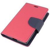 Pokrowiec etui z klapką na magnes Fancy Case różowo-granatowe Microsoft Lumia 435 Dual SIM / 2