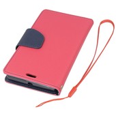 Pokrowiec etui z klapką na magnes Fancy Case różowo-granatowe Microsoft Lumia 435 Dual SIM / 5