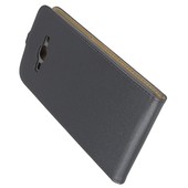 Pokrowiec z klapką na magnes Prestige Slim Flexi grafitowy SAMSUNG Galaxy A8 / 9