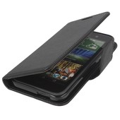 Pokrowiec etui z klapk na magnes Fancy Case czarne do HTC Desire 320