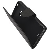 Pokrowiec etui z klapką na magnes Fancy Case czarne myPhone Hammer PLUS / 9