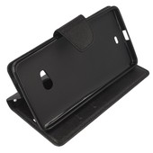 Pokrowiec etui z klapką na magnes Fancy Case czarne myPhone Hammer PLUS / 5