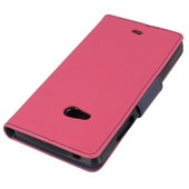Pokrowiec etui z klapką na magnes Fancy Case różowo-granatowe PHILIPS Xenium V787 / 4