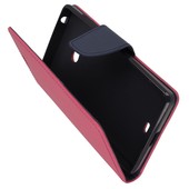 Pokrowiec etui z klapką na magnes Fancy Case różowo-granatowe PHILIPS Xenium V787 / 8