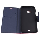 Pokrowiec etui z klapką na magnes Fancy Case różowo-granatowe PHILIPS Xenium V787 / 7