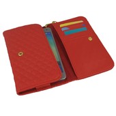 Pokrowiec etui portfel pikowane czerwone do ALCATEL One Touch Pixi First