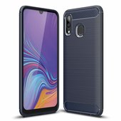 Pokrowiec etui pancerne Karbon Case granatowe do SAMSUNG Galaxy A30