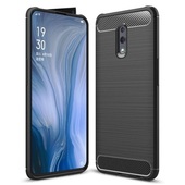 Pokrowiec etui pancerne Karbon Case czarne do Oppo Reno