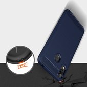 Pokrowiec etui pancerne Karbon Case granatowe ASUS ZenFone Max M2 / 5