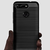 Pokrowiec etui pancerne Karbon Case czarne HUAWEI Honor View 20 / 3