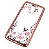 etui na ty� etui silikonowe Diamond Kwiaty r�owe do APPLE iPhone 8