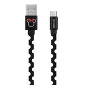 Kabel USB Disney Minnie Kropki 1m microUSB czarny do LG Stylo 2 Plus