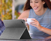 Pokrowiec etui Infiland Classic Stand szare SAMSUNG Galaxy Tab S6 Lite 10.4 / 8