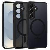 Pokrowiec etui Matte Mag Cover MagSafe czarne do SAMSUNG Galaxy S25