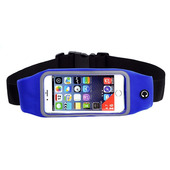 Pokrowiec etui sportowe na pas z okienkiem niebieskie do APPLE iPhone 15 Plus