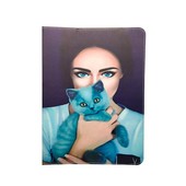 Pokrowiec etui uniwersalne na tablet 9-10 cali Kobieta z kotkiem HUAWEI MatePad T10 9.7