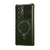 Pokrowiec etui pancerne Armor Magsafe Metal Ring Case zielone do SAMSUNG Galaxy S23 Ultra