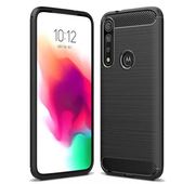 Pokrowiec etui pancerne Karbon Case czarne do MOTOROLA Moto G8 Plus