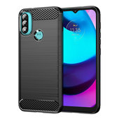 Pokrowiec etui pancerne Karbon Case czarne do MOTOROLA Moto E20