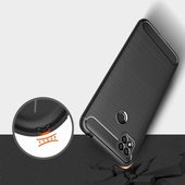 Pokrowiec etui pancerne Karbon Case czarne Oppo A15s / 6