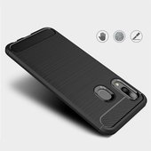 Pokrowiec etui pancerne Karbon Case granatowe SAMSUNG Galaxy A20e / 2