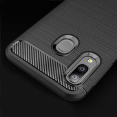 Pokrowiec etui pancerne Karbon Case granatowe SAMSUNG Galaxy A20e / 5