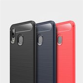 Pokrowiec etui pancerne Karbon Case granatowe SAMSUNG Galaxy A20e / 7