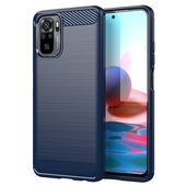 Pokrowiec etui pancerne Karbon Case granatowe do Xiaomi Redmi Note 10 5G