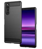 Pokrowiec etui pancerne Karbon Case czarne do SONY Xperia 5