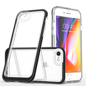 Pokrowiec etui silikonowe Clear 3w1 czarne do APPLE iPhone SE 2020