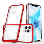 Pokrowiec etui silikonowe Clear 3w1 czerwone do APPLE iPhone 12 Pro Max